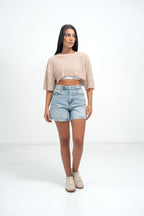 Form Crop Top Half Sleeve